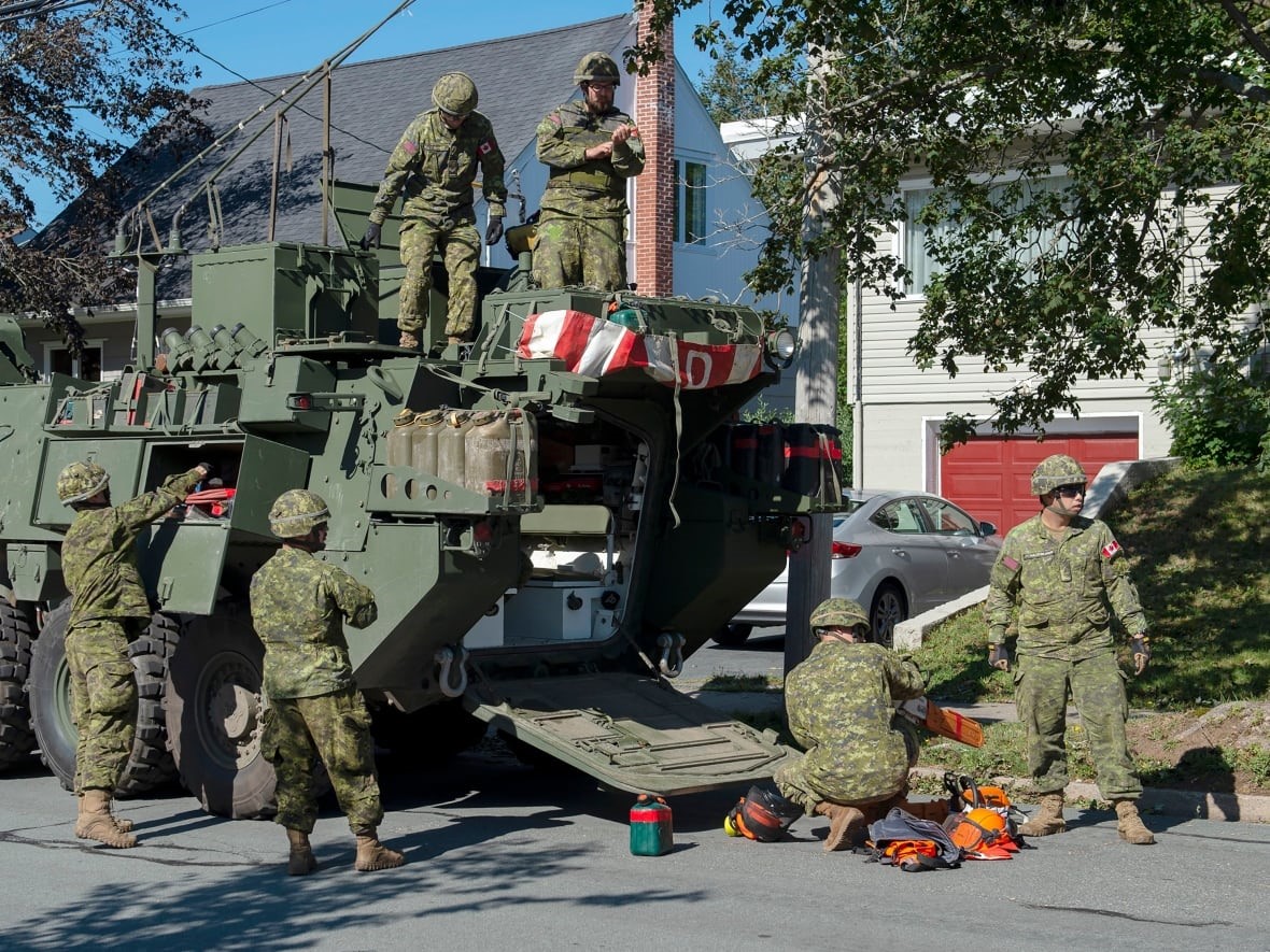 تلاش نیروهای ارتش کانادا پس از طوفان دوریان