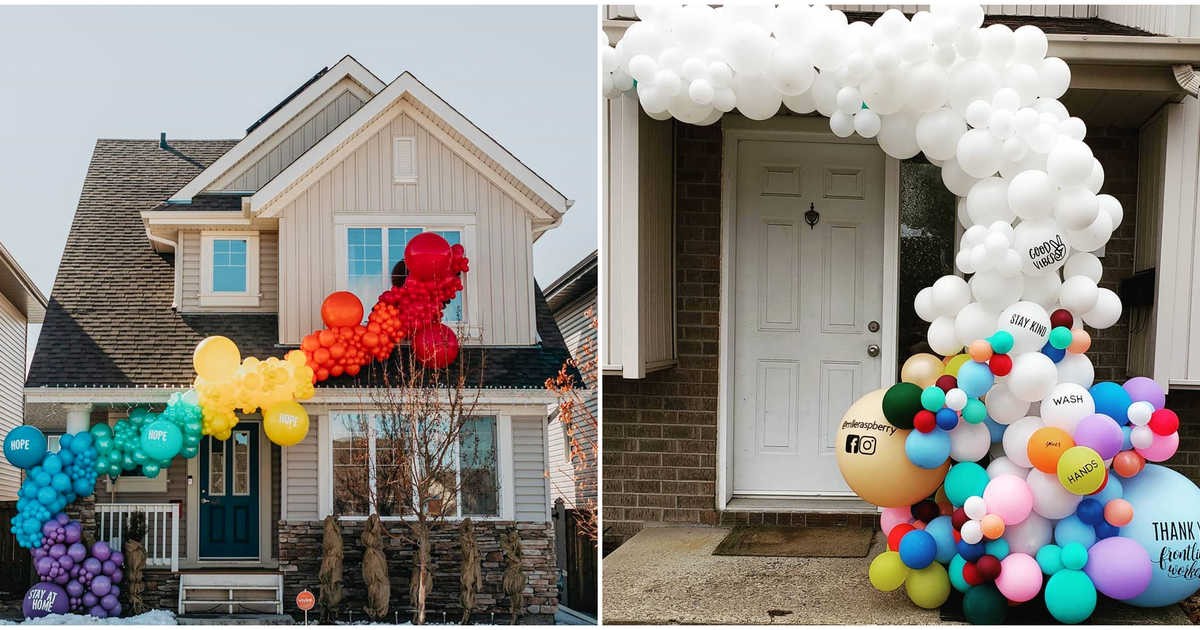 تزئین سر در خانه های کانادایی با بادکنک های رنگی