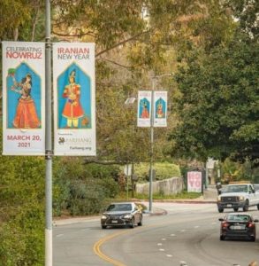 بنرهای نوروزی در لس آنجلس