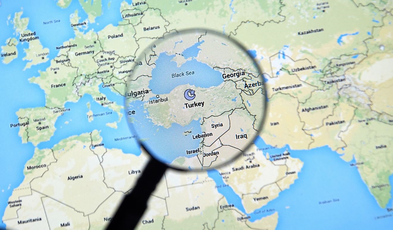 ترکیه روی نقشه جهان